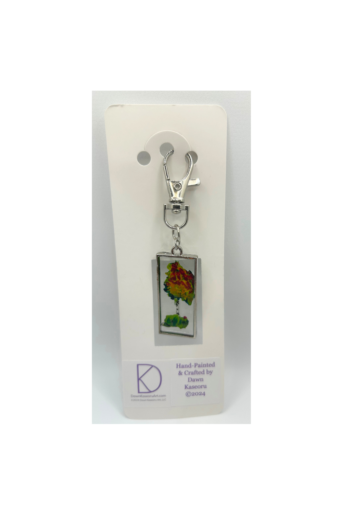 Decorative Bag Clip - Hand Painted, Double-Sided Aspen Tree