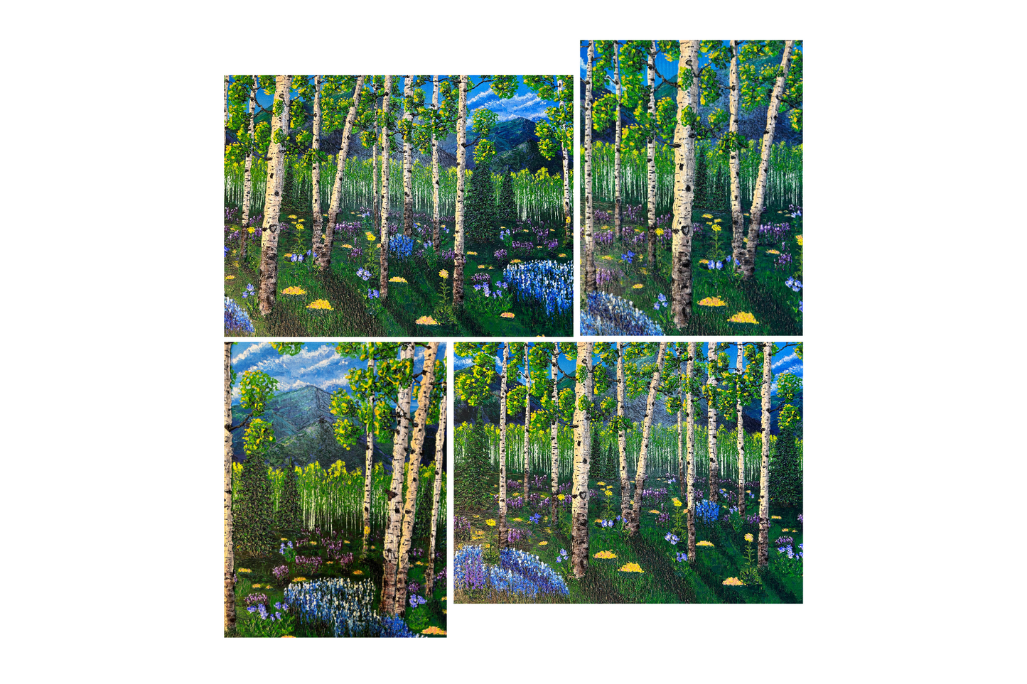 A Walk in the Aspens Greeting Cards - 4 pack