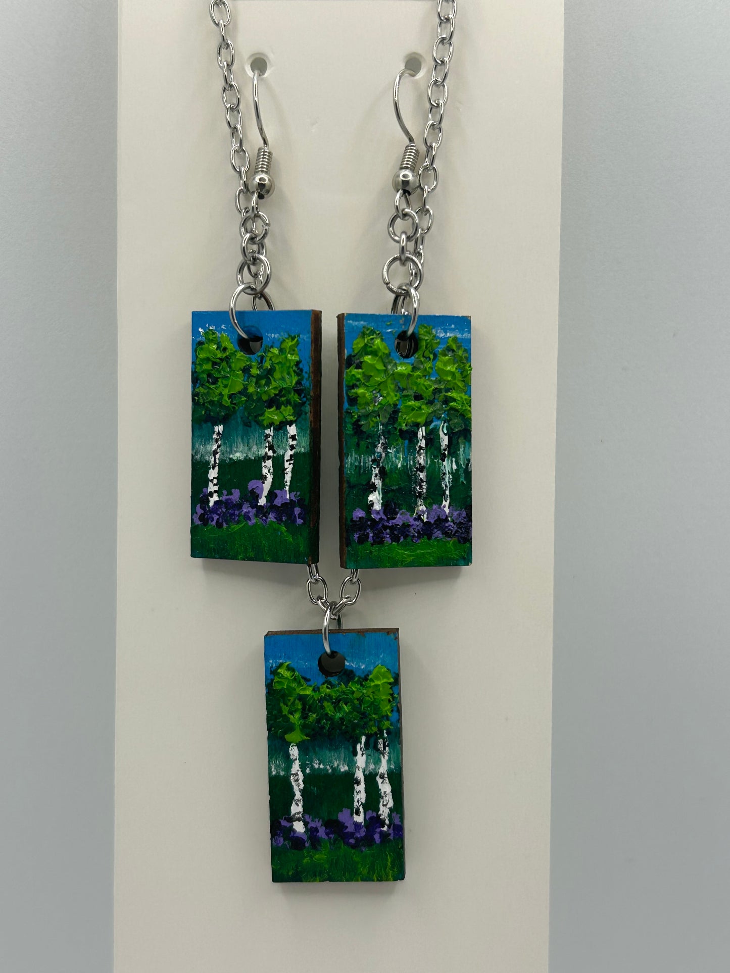Earrings and Necklaces - Hand-Painted Wooden