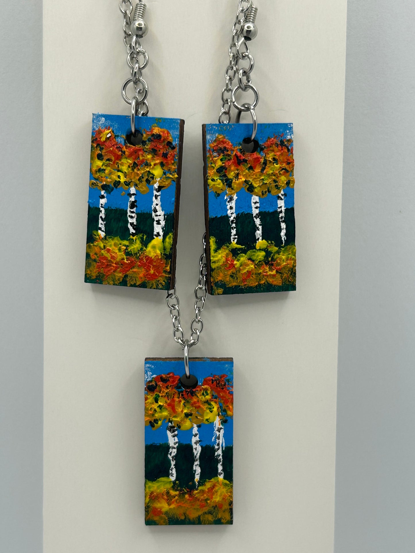 Earrings and Necklaces - Hand-Painted Wooden
