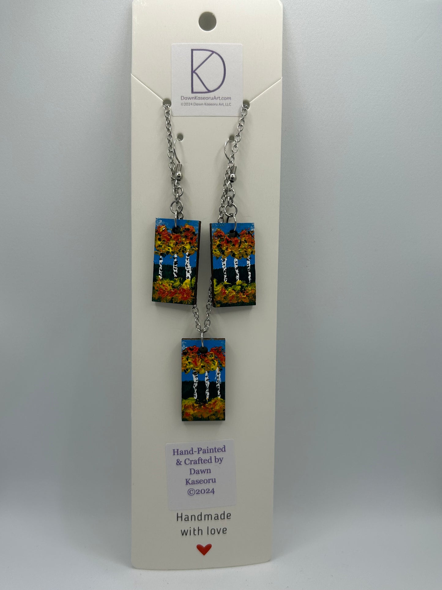 Earrings and Necklaces - Hand-Painted Wooden