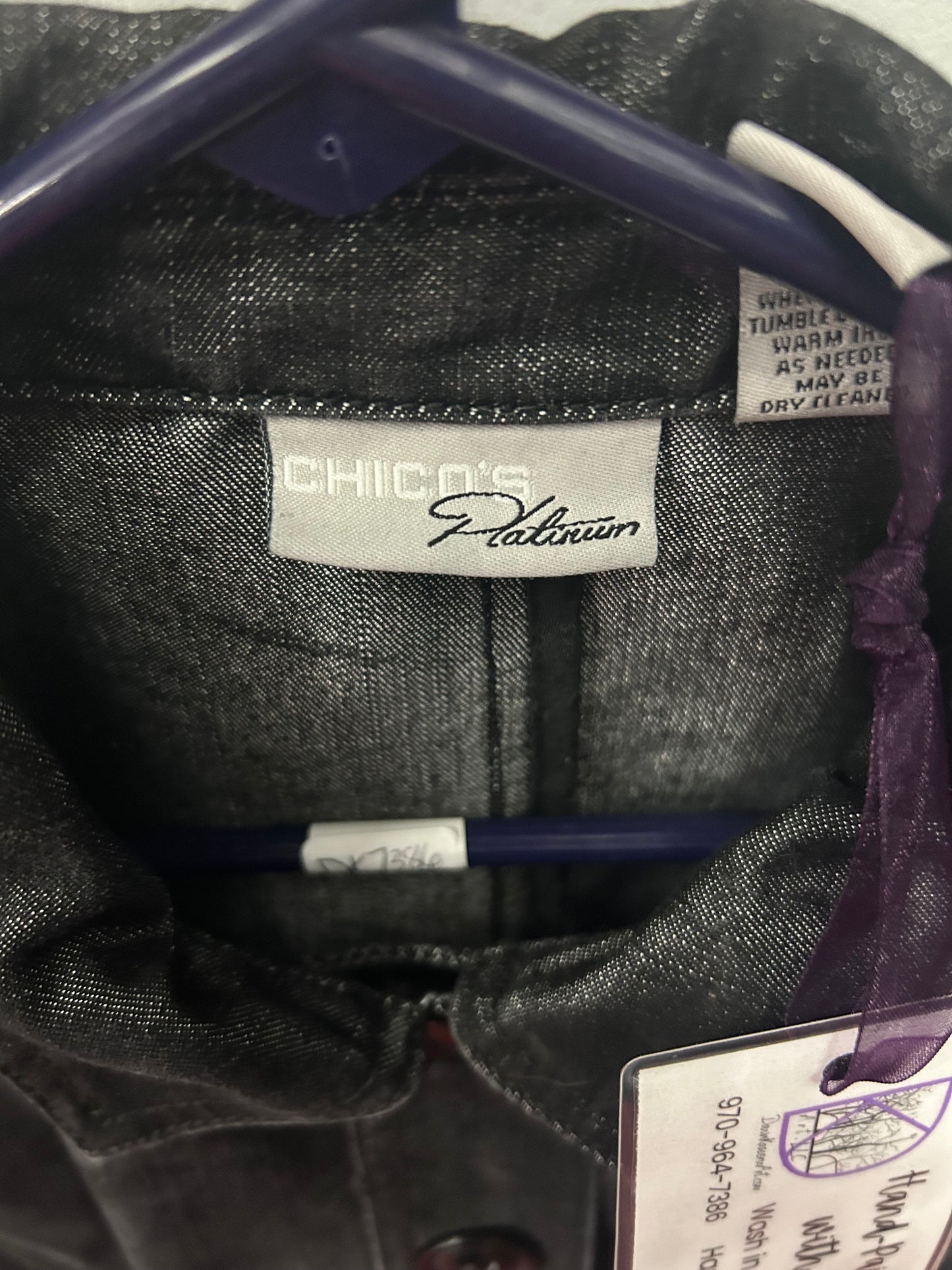 Jean Jacket - Hand-Painted Chico's - Moonlit Lake