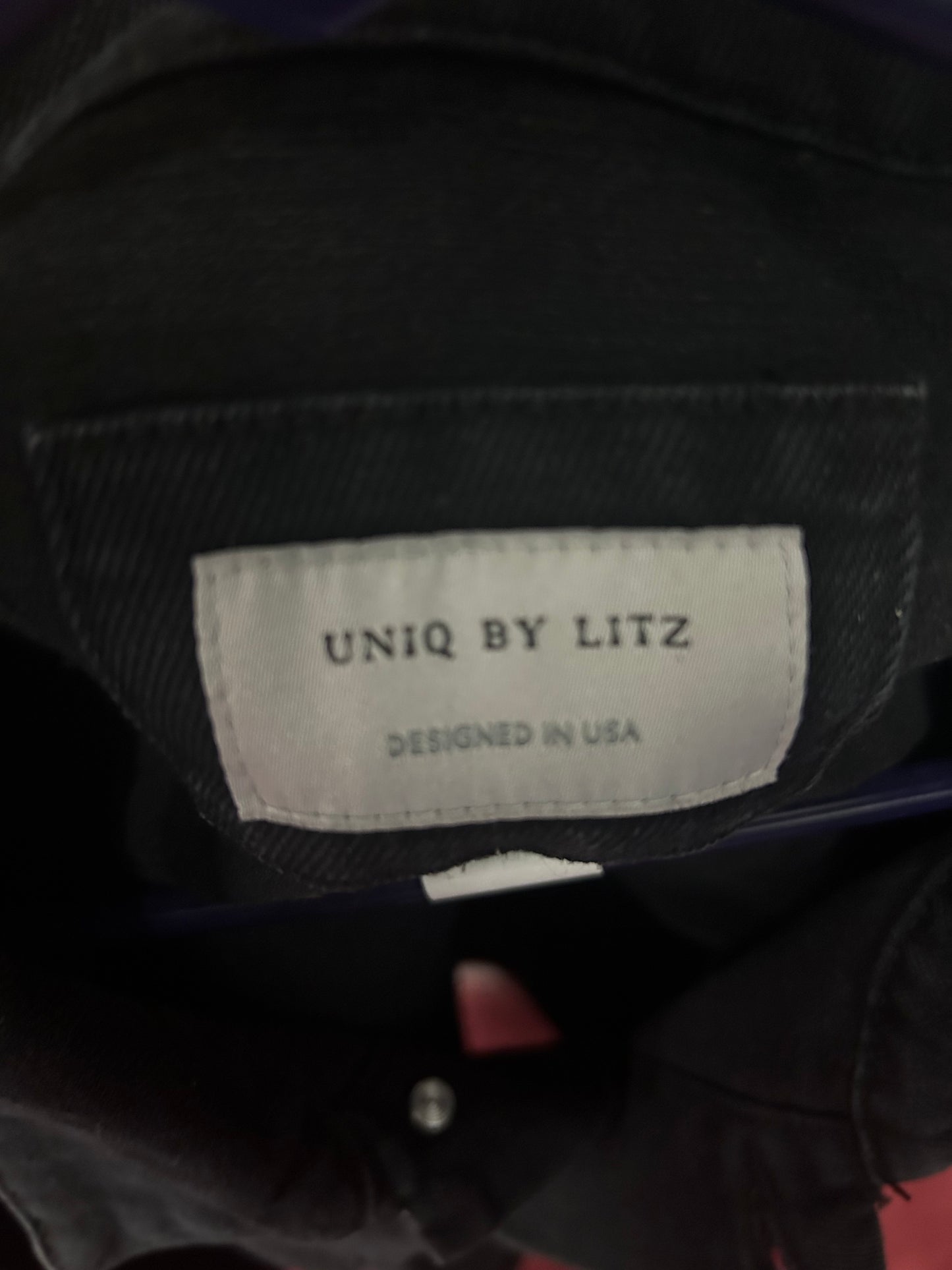Jean Jacket - Hand-Painted "Epiphany" Uniq by Liz - Mountain and Moonlit Lake