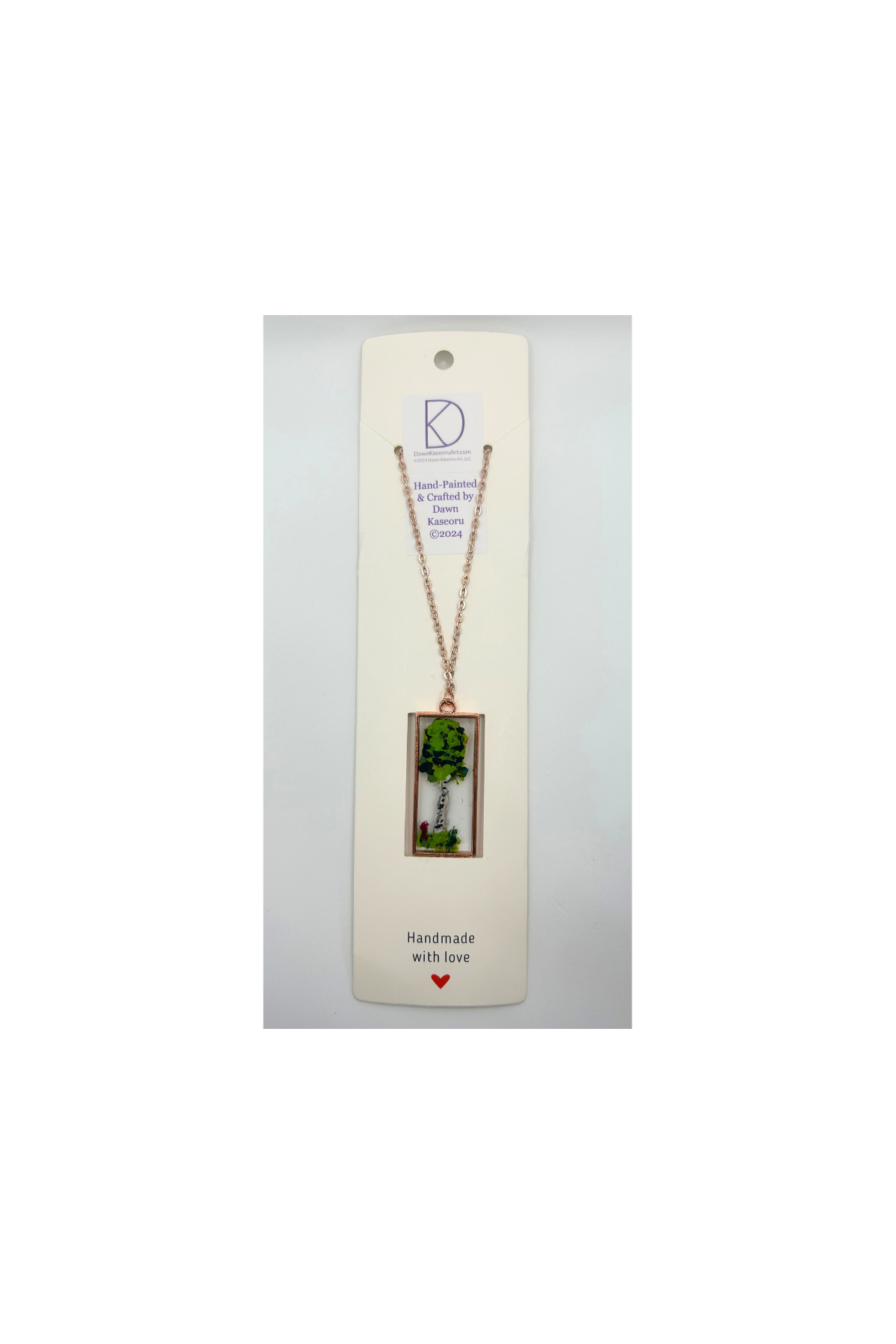 Necklace - Double-Sided Aspen Tree - Stainless Steel
